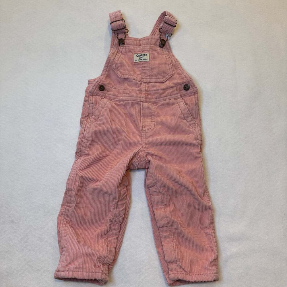 Sweet dusty pink OshKosh B'gosh corduroy overalls in toddler size 18 months!